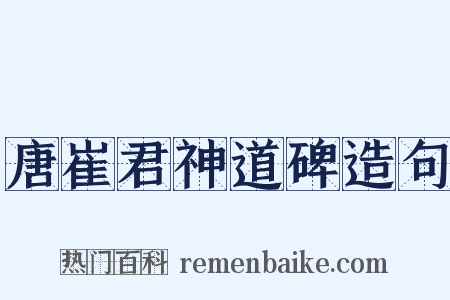唐崔君神道碑造句是什么意思的图片